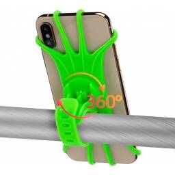 Soporte Universal para telfono mvil, accesorio giratorio de silicona para bicicleta y motocicleta, GPS, 360