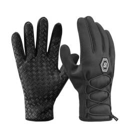 GUANTES DE CICLISMO SOFTSHELL DE INVIERNO ROCKBROS NEGROS