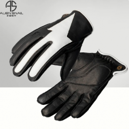 guantes de motocicleta de cuero genuino Vintage a prueba de golpes