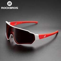 GAFAS DEPORTIVAS PARA BICICLETA ROCKBROS CON POLARIZADAS BLANCO-ROJO