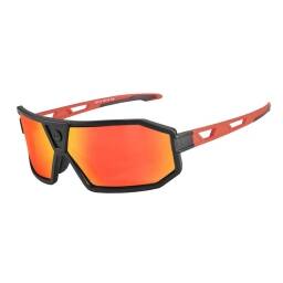 GAFAS BICICLETA DEPORTE ROCKBROS  CON LENTE POLARIZADA NEGRO-ROJO